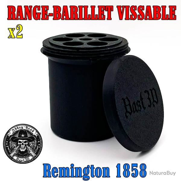 Range barillet �tui boite vissable Remington 1858 - Noir - 2 pi�ces - Bast3d