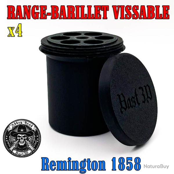 Range barillet �tui boite vissable Remington 1858 - Noir - 4 pi�ces - Bast3d
