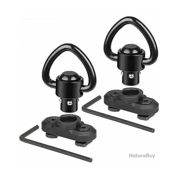 2PCS Adaptateur de Monture pivotante pour Harnais pour Rail Mlok Rail Quick Release QD Adaptateur