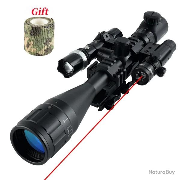 Lunette de vis�e optique 6-24x50AOEG POINT ROUGE + FLASHLIGHT