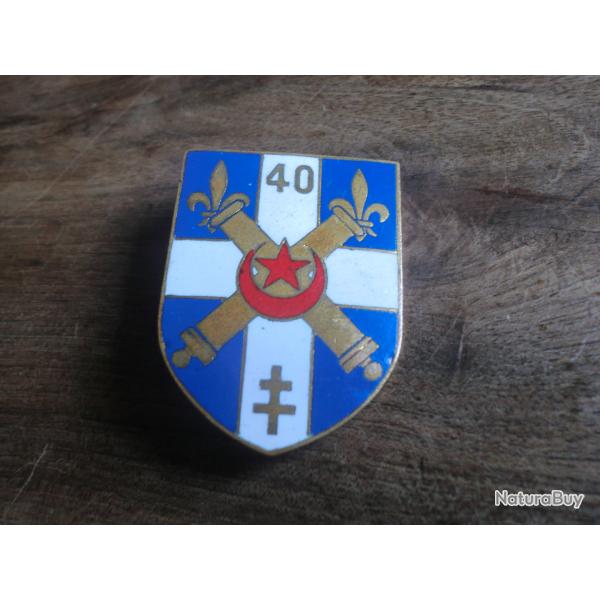 insigne �mail  40eme  r�giment d 'artillerie / drago paris