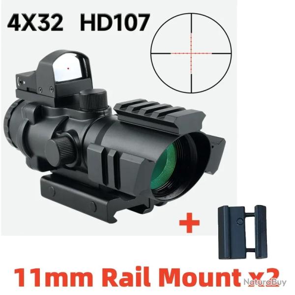 Point rouge 4x32 Compact HD107 11mm Weaver Rail