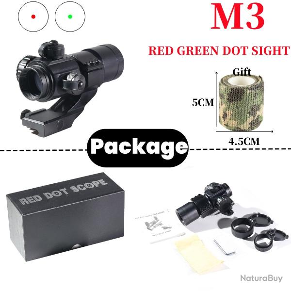 Lunette de vise avec point rouge figur rail 20mm *M3 Paiement en 3 ou 4 fois -LIVRAISON GRATUITE !