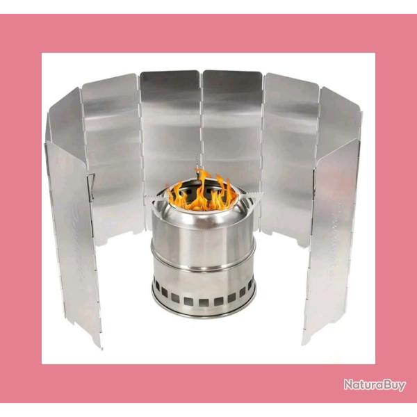 Pare-vent portable 8 plaques de camping