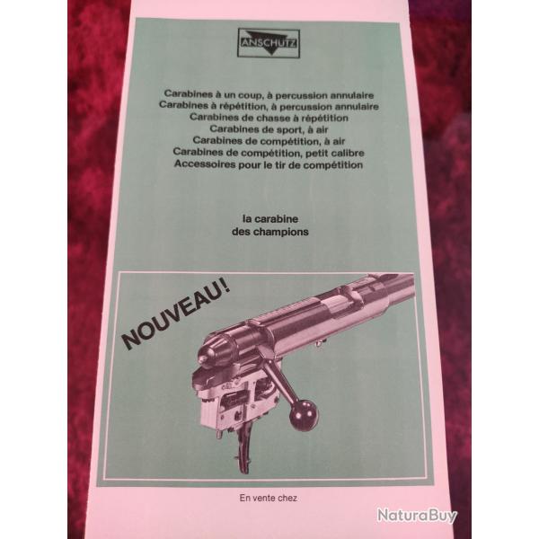Prospectus publicit� carabine anschutz . carabine r�p�tition, accessoires tir comp�tition, biathlon.