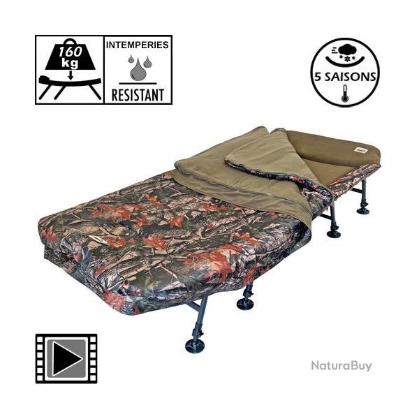 Bed Chair Carp Design Camo Line XL 8 pieds 5 Saisons