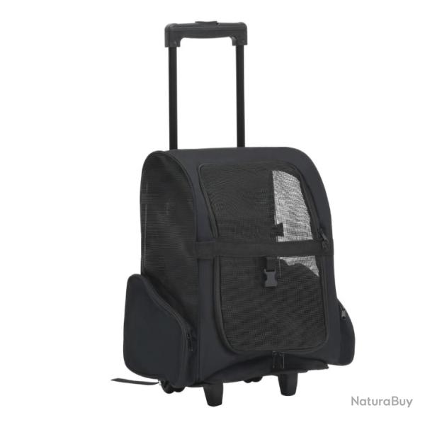 Chariot pliable multifonction noir pour animaux - Confort et praticit� en d�placement