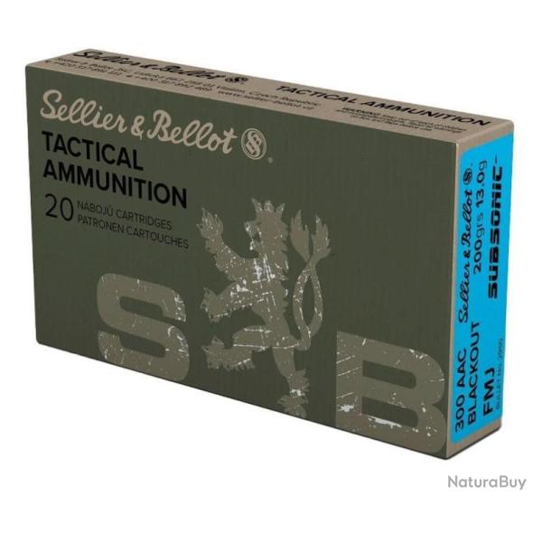 Munitions SELLIER & BELLOT cal.300 aac blackout subsonique fmj 200gr 13g par 60