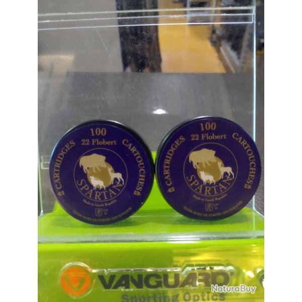 Lot de deux bo�tes de balles spartan calibre 22 flobert soit 200 munitions