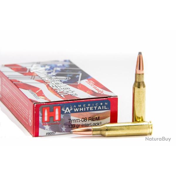 Cartouches HORNADY InterLock SP WHITETAIL - 7mm-08 REM - 139grs