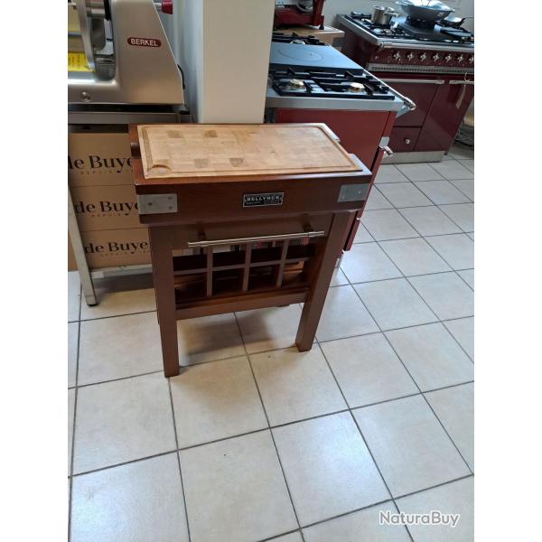 BILLOT CONSOLE RECTANGULAIRE H�TRE + CASIERS BOUTEILLES