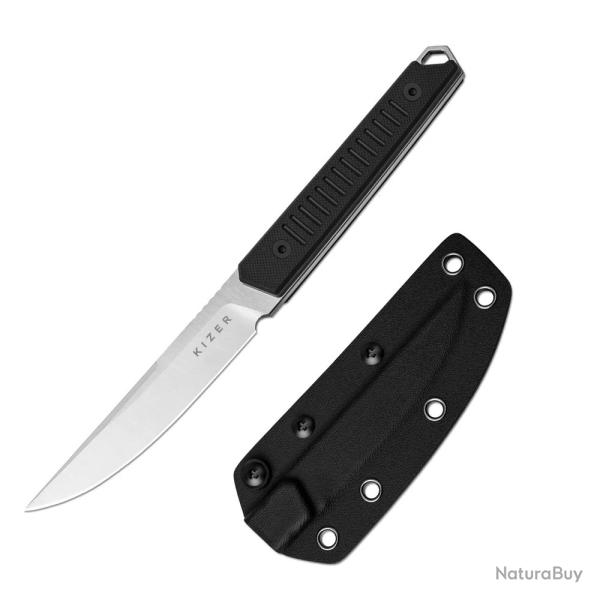 Couteau Kwaiken Lame Trailing Point Acier Nitro-V Manche G10 Black Etui Kydex KI1066A4