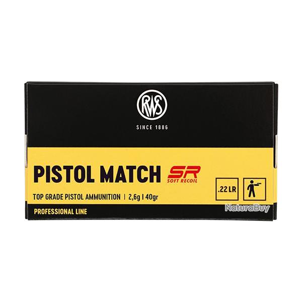 Munitions RWS calibre 22LR Pistol Match SR 40gr - 2.6g x50