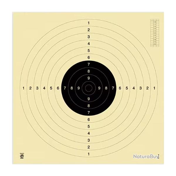 100 Cibles C50 pour le tir  25 / 50 m - Centre Noire