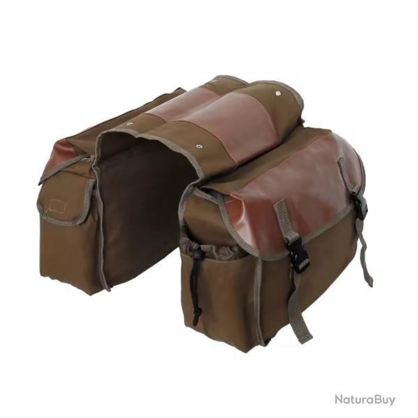 Sacoche de vlo moto tanche Double coffre latral porte-bagages arrire Marron