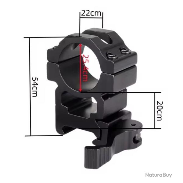 Colliers de fixation haut avec attache rapide pour lunette rail 22 mm diam�tre 25,4 mm (1 pouce)