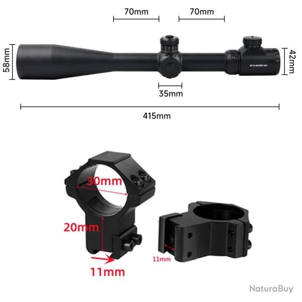Lunette de vis�e SFP 10-40X50 Collier 11mm Tall LIVRAISON GRATUITE !!!