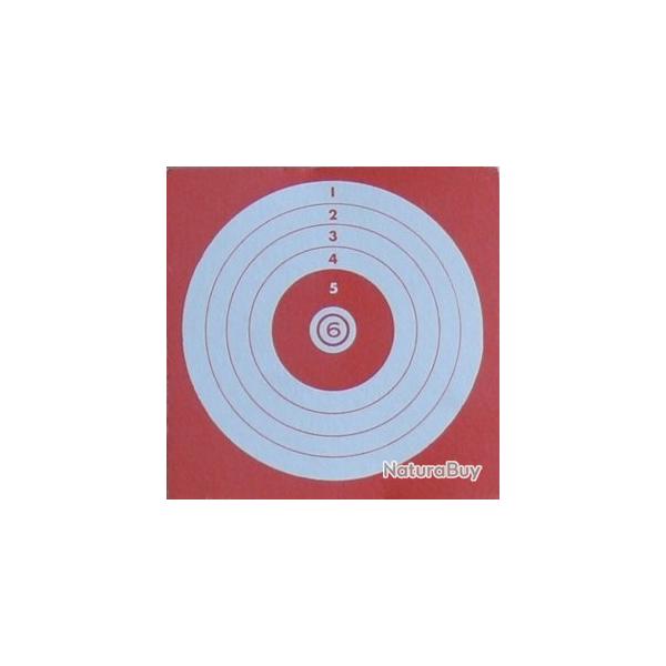 100 Cibles Tir forain fond rouge format 10x10 carton