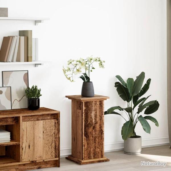 Pi�destal avec rangement vieux bois bois d'ing�nierie