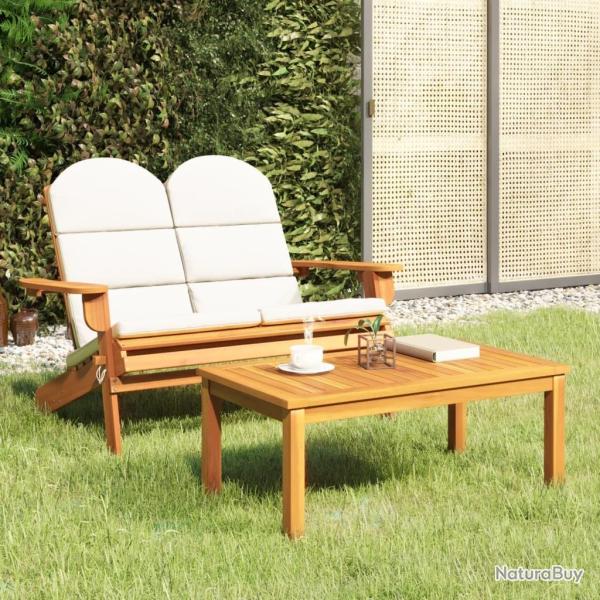 Ensemble de salon de jardin Adirondack 2 pcs bois acacia solide