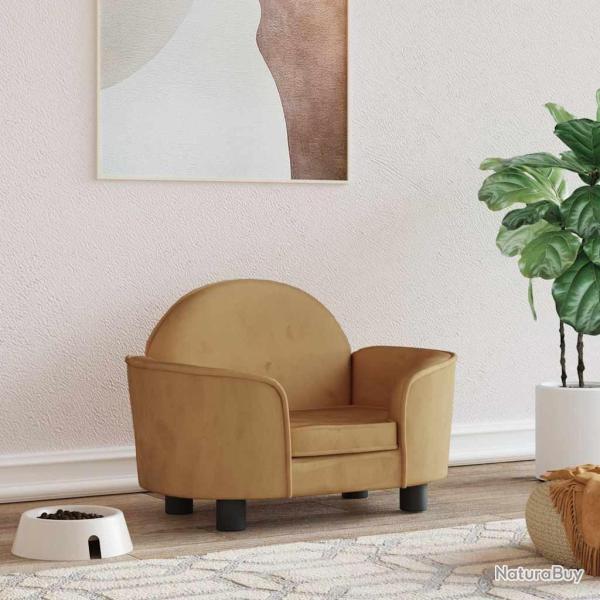 Lit pour chien marron 66x40x45 cm velours