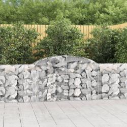 Paniers &agrave; gabions arqu&eacute;s 4 pcs 300x30x80/100 cm fer galvanis&eacute;