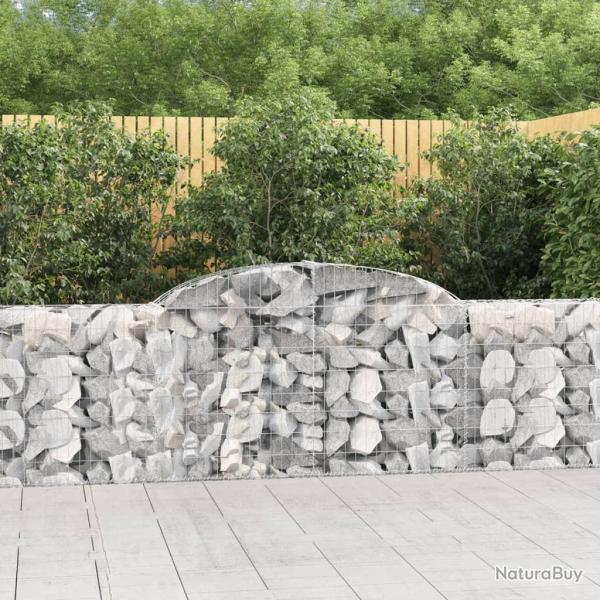 Paniers � gabions arqu�s 4 pcs 300x30x80/100 cm fer galvanis�