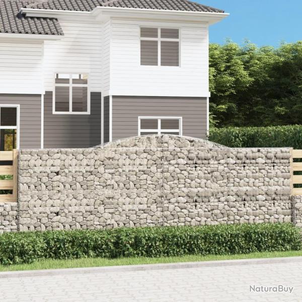 Paniers � gabions arqu�s 2 pcs 400x50x140/160 cm Fer galvanis�