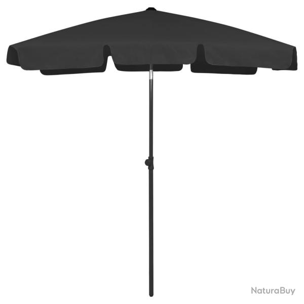 Parasol de plage noir 180x120 cm