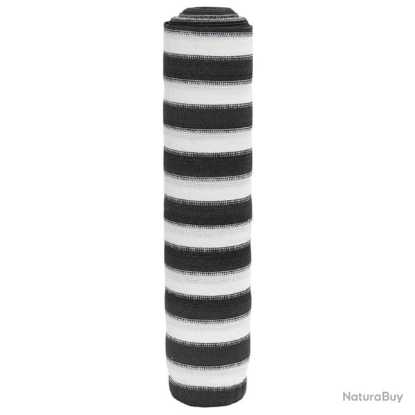 Filet brise-vue anthracite et blanc 1,5x50 m PEHD 75 g/m�