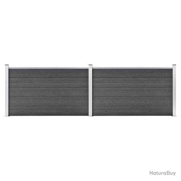 Ensemble de panneau de clture WPC 353x105 cm Noir