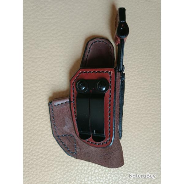 Holster en cuir marron I,nside "IWB", Droitier pour Glock 26