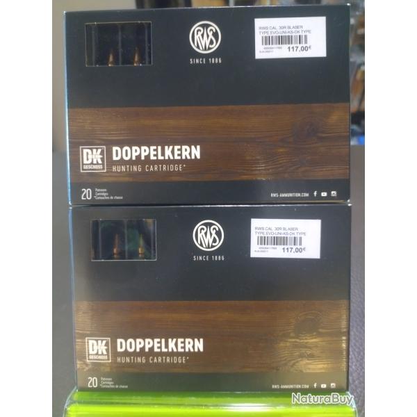 Lot de deux bo�tes de balles rws dk calibre 30 R BLASER 10.7g 165gr