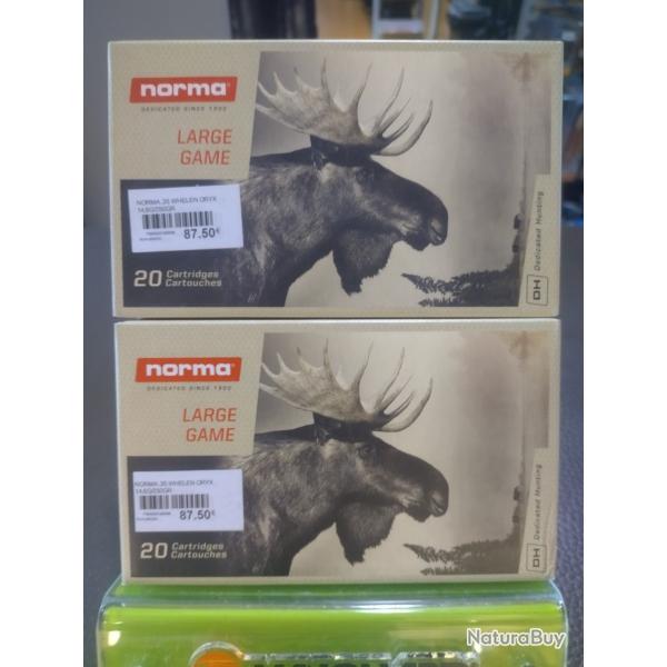 Lot de deux bo�tes de balles norma oryx calibre 35 whelen 16.2g 250gr