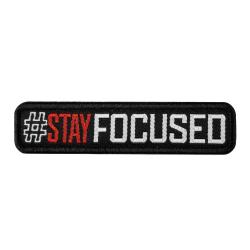 Patch SIGNATURE STAY FOCUSED brod&eacute; blanc/rouge