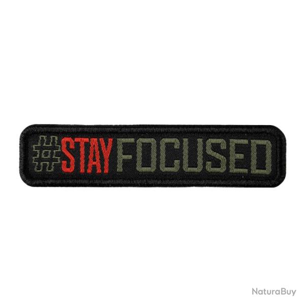 Patch SIGNATURE STAY FOCUSED brod� vert olive/rouge