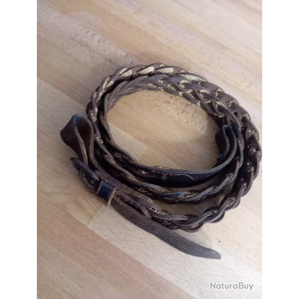 Sangle fusil en cuir tress�