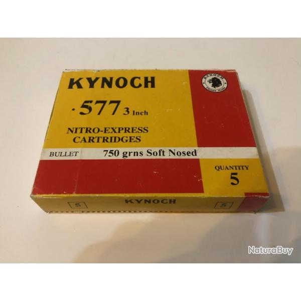 Boite vide KYNOCH Calibre 577 Nitro-Express Soft nosed Bullet 750 gr