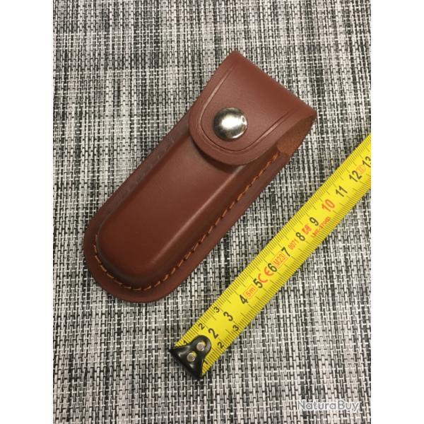 tui en cuir marron pour couteau de 10 cms