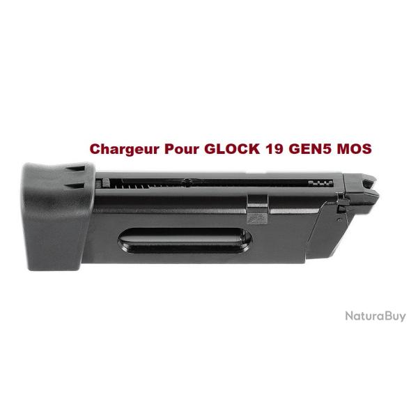 Chargeur pour Pistolet Glock 19 GEN5 MOS -  Co2  Billes Acier Cal 4.5