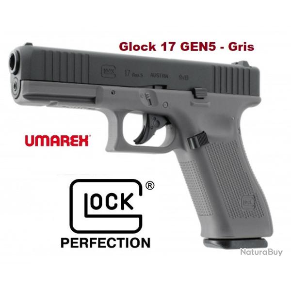 Pistolet  Glock 17 Gen5  Black & Gris �  Airguns �  Co2  Billes Acier Cal 4.5