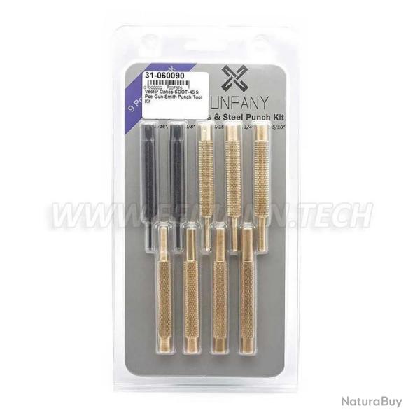 GUNPANY / Vector Optics SCOT-46 / Kit de chasse-goupilles armurier 9 pi�ces / R�f : ET-060090
