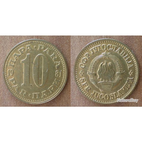 Yougoslavie 10 Para 1981 Piece Dinara Embleme