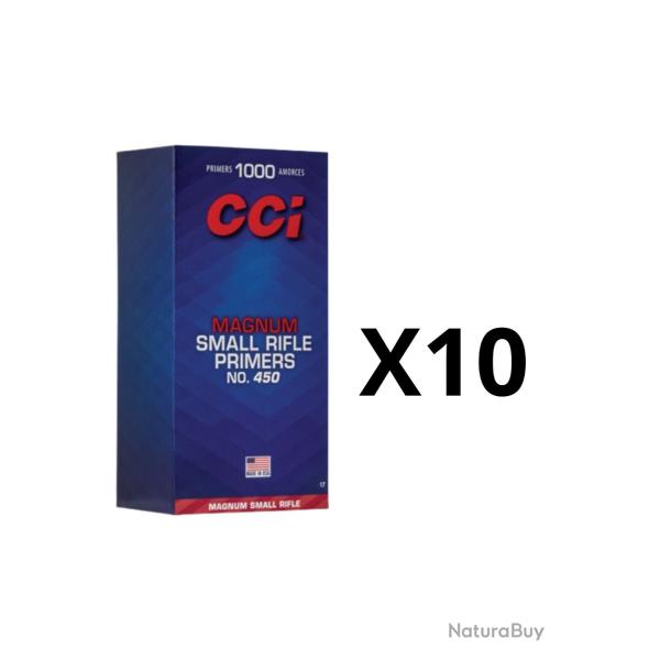1000 AMORCES CCI MAGNUM SMALL RIFLE N�450 - 10 BOITES DE 100
