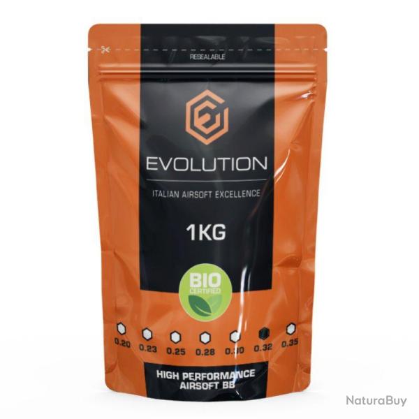 BILLES BIO EVOLUTION AIRSOFT 0,32 g Blanches SACHET 1KG