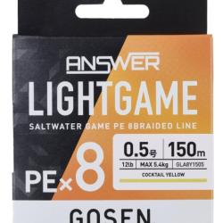 Tresse Gosen Answer Lightgame X8 150m 150m 3,8kg Cocktail Yellow 0,094mm