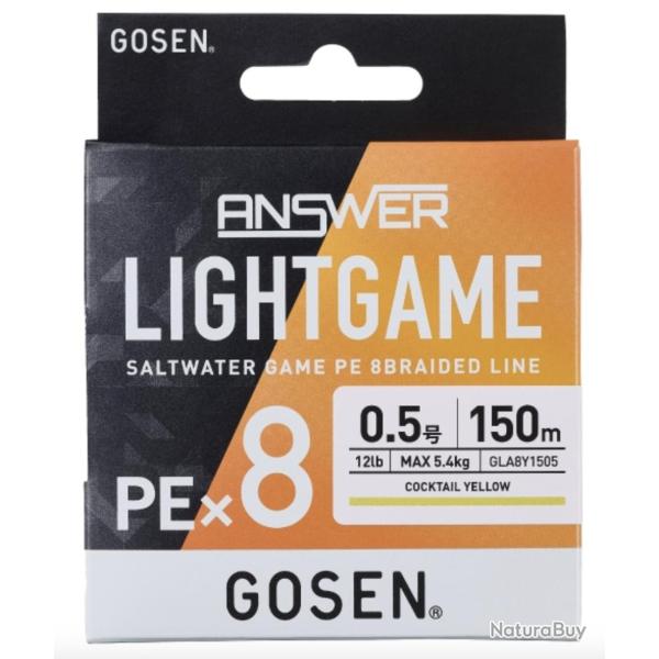 Tresse Gosen Answer Lightgame X8 150m 150m 3,8kg Cocktail Yellow 0,094mm