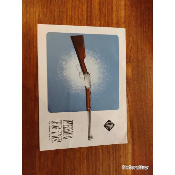 Notice publicit mode d'emploi armes Erma EG 712 carabine lever action.