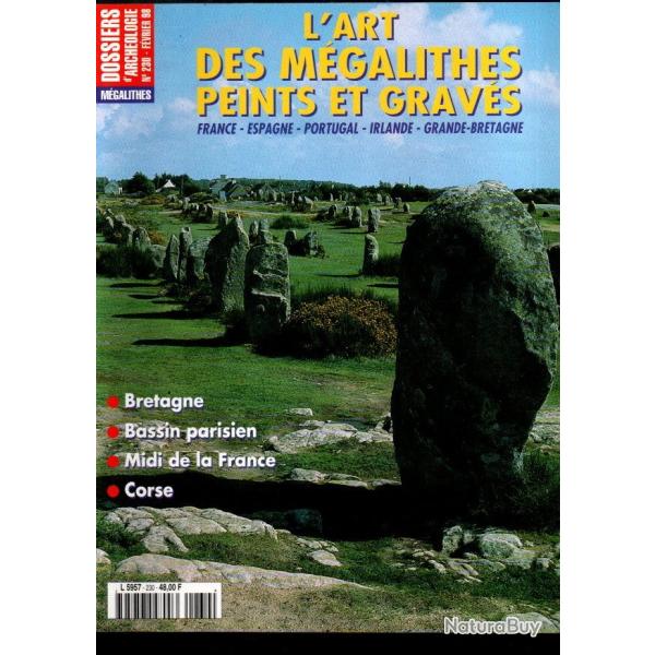 l'art des m�galithes peints et grav�s dossier d'arch�ologie 230 f�vrier 1998