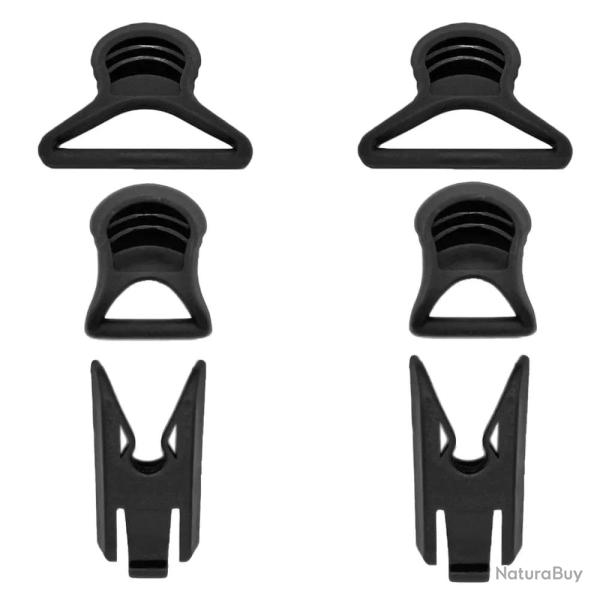 Clips pivotants TRAIL BLASER casque 6pcs - Noir